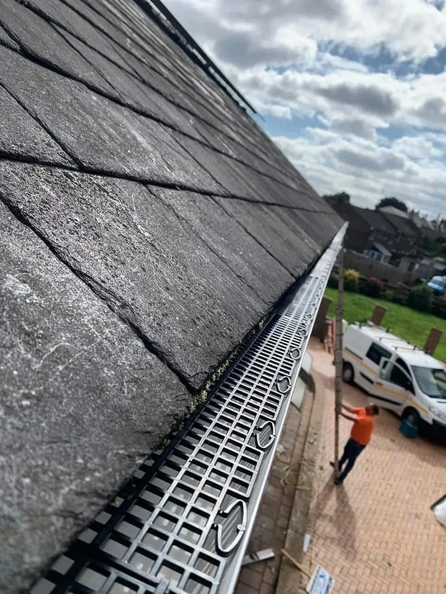 Gutter guard fitted on a slate roof in Truro